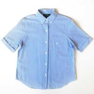 Lauren Ralph Lauren Checks Blue Button Down Shirt